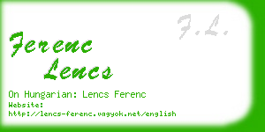 ferenc lencs business card